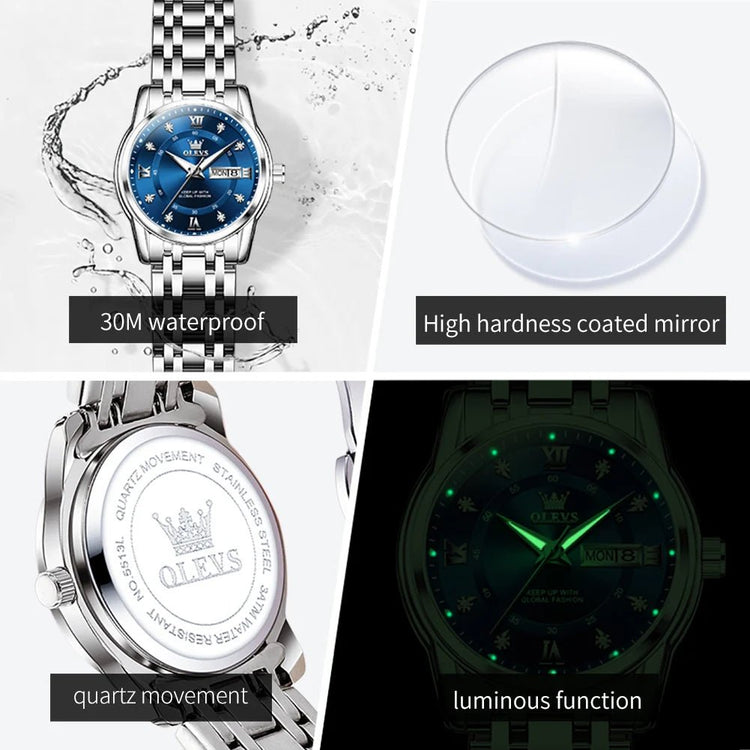 OLEVS Women Watch – Waterproof Quartz Roman Dial 5513 - Dan&