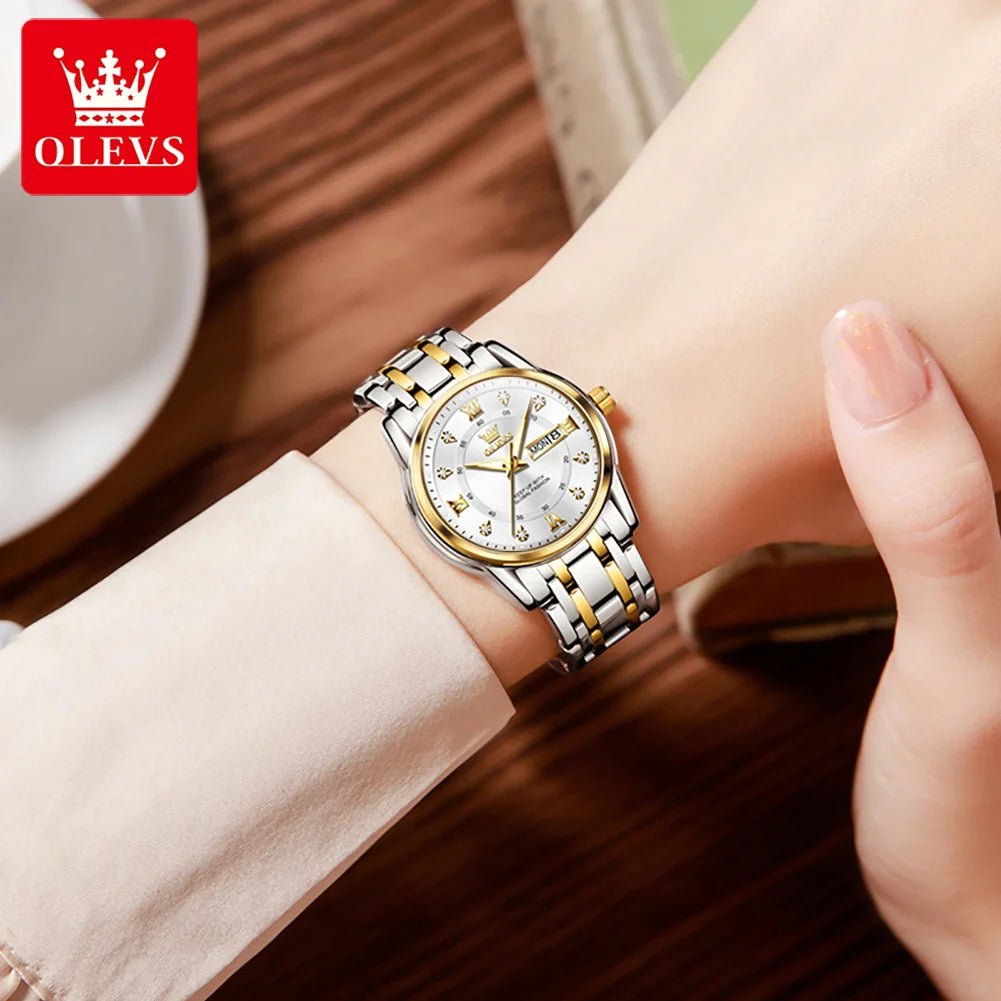 OLEVS Women Watch – Waterproof Quartz Roman Dial 5513 - Dan&