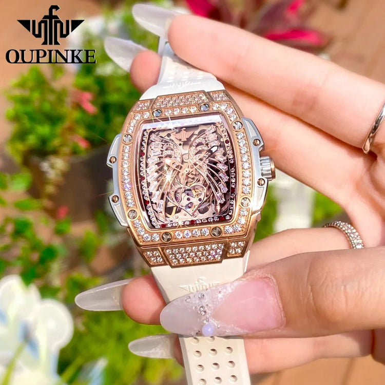 OUPINKE Women Watch Gift Box Set – Diamond Dial Automatic - Dan&