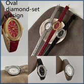Pigeon Egg Watch – 2025 Diamond Plaid Leather Fashion Versa - Dan&