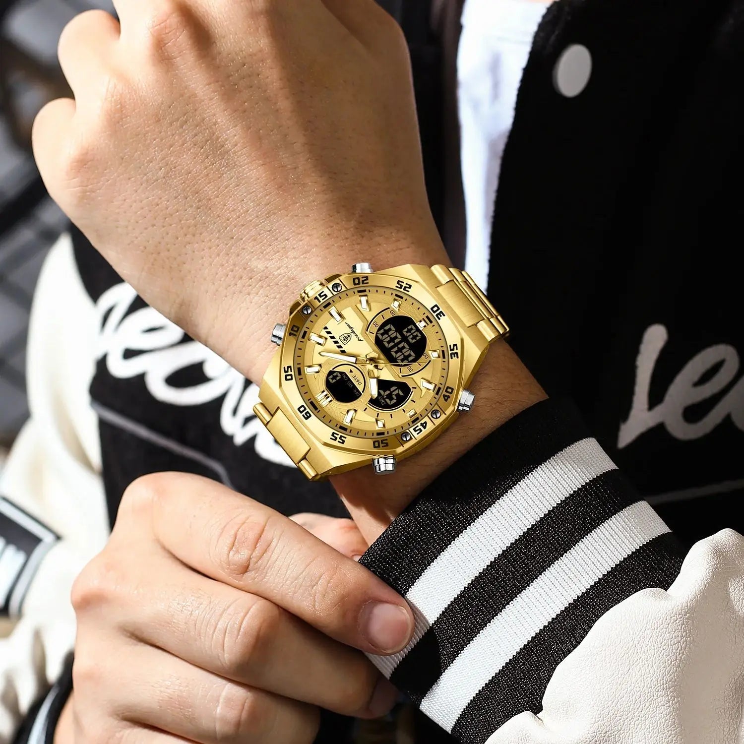 POEDAGAR Men Watch – Sport LED Waterproof Quartz Wristwatch - Dan&